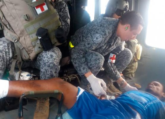 Desde Vigía del Fuerte fue trasladado en helicóptero un hombre en delicado estado de salud