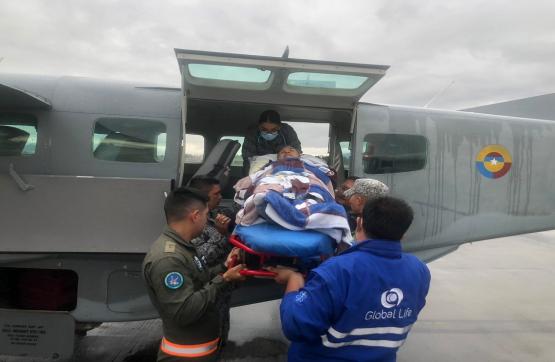 Ciudadano con fractura fue movilizado por su Fuerza Aérea para recibir atención especializada