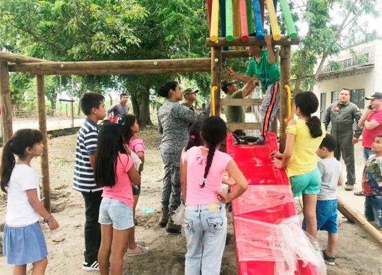  Niños de la vereda Montalvo, en El Espinal, disfrutarán de un parque infantil 