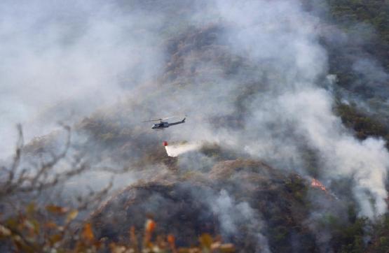 Después de dos días de esfuerzo, se extingue con éxito incendio forestal en Palermo, Huila