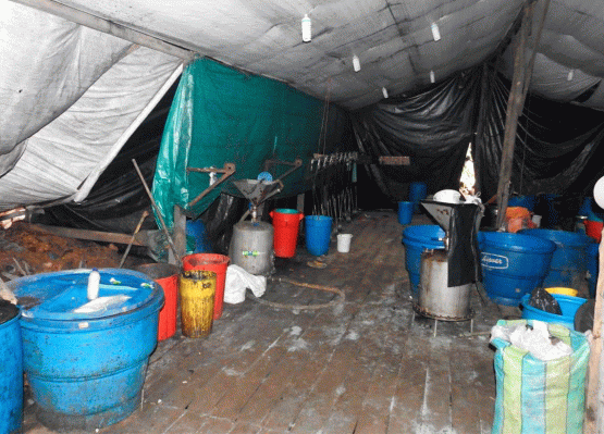 Fuerzas Militares ubica y destruye laboratorio para el procesamiento de cocaína en el Cauca