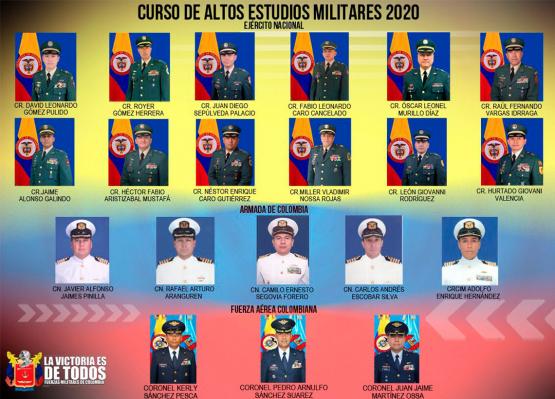Veinte oficiales de Fuerzas Militares fueron elegidos para adelantar curso de ascenso a General