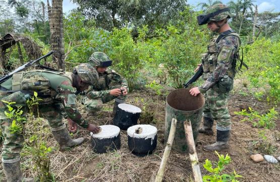 Fuerza de Tarea Conjunta Hércules neutralizó seis artefactos explosivos en área rural de Tumaco