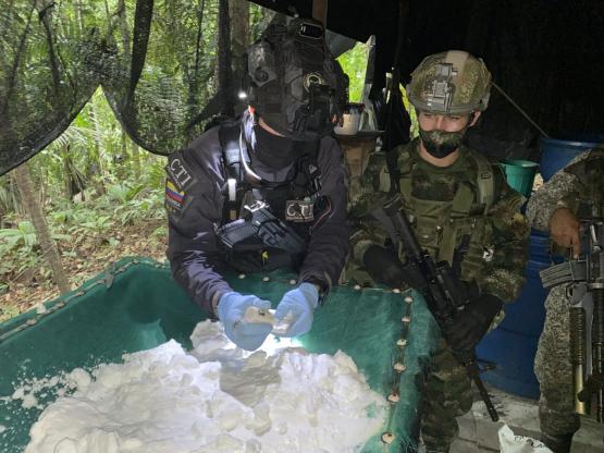 Destruido complejo para el procesamiento de clorhidrato de cocaína en Tumaco, Nariño
