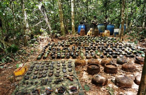 Un taller empleado para la fabricación de artefactos explosivos fue ubicado, en el Meta