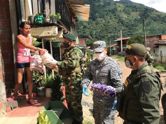 53 familias de Gaitania en Planadas reciben ayudas humanitarias por parte de la Fuerza Aérea 