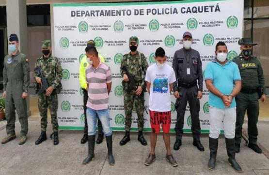 Fuerzas Militares, Policía y Fiscalía capturan a tres hombres por delitos ambientales, en Caquetá