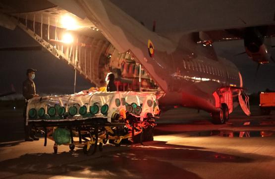  Traslados masivos de pacientes COVID-19 son reactivados por la Fuerza Aérea Colombiana