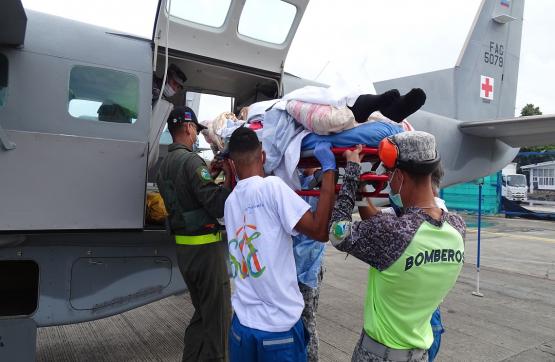 Fuerza Aérea realiza traslado aeromédico de adulto mayor desde isla de San Andrés hacia Providencia