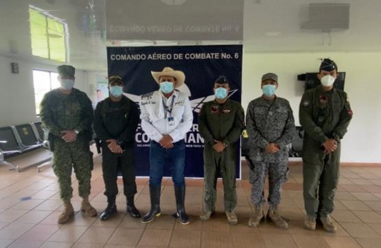Fuerza Aérea Colombiana realiza sobrevuelo de monitoreo de zonas afectadas por inundaciones en el Caquetá