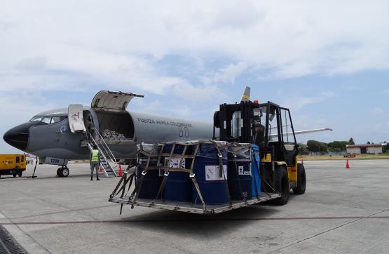Fuerza Aérea trasladó materiales para la instalación de UCI del Hospital de San Andrés