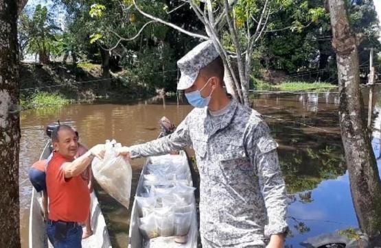 El río Negrito recibió más 300 mil alevinos con el apoyo de la Fuerza Aérea Colombiana