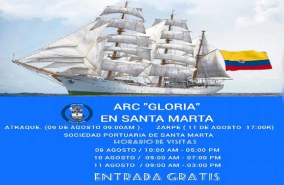 Santa Marta recibirá al Buque Escuela ARC ‘Gloria’