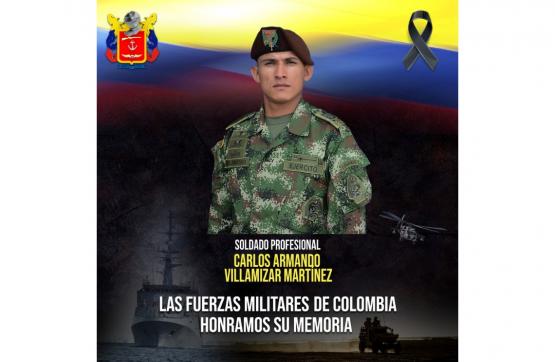 soldado profesional Carlos Armando Villamizar Martínez resultó herido, tras un combate sostenido con integrantes GAO residual