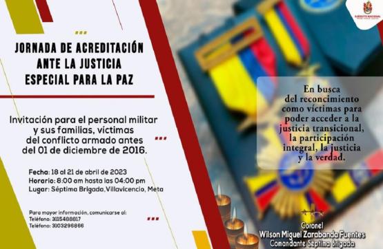 Personal militar acreditarse como víctimas ante la Justicia Especial para la Paz en el Meta