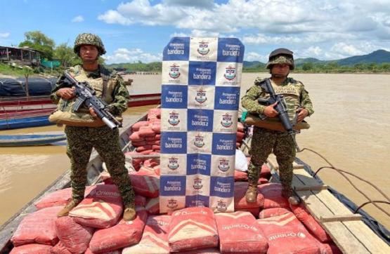 Armada de Colombia incauta más de 35 toneladas de cemento