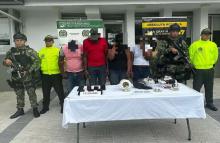 Gaula Risaralda captura a 7 personas por extorsión y narcotráfico e incauta pasta base de coca