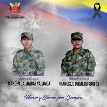 Soldados asesinados por GAO residual Dagoberto Ramos en Silvia, Cauca 