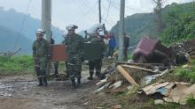 Ingenieros Militares apoyan labores de evacuación de familias en la localidad de San Cristóbal