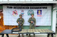 En zona rural de Buenaventura, incautado material de guerra y estupefacientes del GAO residual ‘Jaime Martínez’