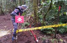Cerca de 34.000 metros cuadrados de la vereda Marquetalia están libres de minas antipersonal