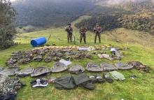 Ejército Nacional ubica material de guerra del GAO residual 'Ismael Ruiz', comisión 'Gerónimo Galeano', en el sur del Tolima