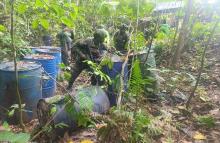 Ejército Nacional ubica un laboratorio de clorhidrato de cocaína, que generaba cerca de 5 millones de dólares mensuales a las economías ilícitas en Norte de Santander