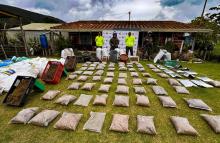 Más de media tonelada de marihuana fue incautada por el Ejército Nacional en San Pedro de los Milagros, Antioquia