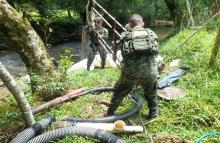 Ejército Nacional afecta las finanzas producto de la explotación ilícita de yacimientos mineros en Norcasia, Caldas