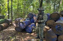En Cauca, Ejército Nacional desmantela un laboratorio que producía más de una tonelada de cocaína al mes