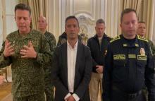 Rueda de prensa sobre acciones estratégicas para garantizar la seguridad y tranquilidad del proceso democrático que se avecina.