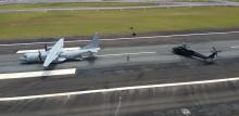 Demostración de aeronaves de transporte de la FAC en la F-AIR 2025