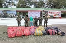Ejército Nacional incauta aproximadamente media tonelada de marihuana del GAO residual, frente 'Ismael Ruiz', en el Tolima