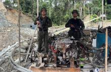 En Guapi Cauca, Armada de Colombia inhabilita maquinaria utilizada para explotación ilícita de yacimientos mineros