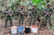 El Ejército Nacional localizó y destruyó material explosivo 