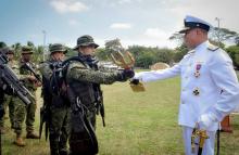 En ceremonia militar, asume el nuevo comandante de la infantería de marina en Coveñas, Sucre