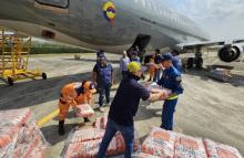 Once toneladas de ayudas de Casanare llegan a Córdoba a bordo de una aeronave de la Fuerza Aeroespacial Colombiana