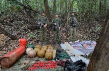 Ejército Nacional destruye depósito ilegal con explosivos
