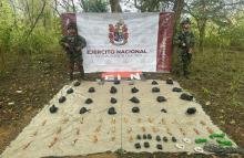Ejército Nacional ubicó en Norte de Santander un depósito ilegal donde el grupo armado ELN ocultaba gran cantidad de explosivos 