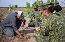 Armada de Colombia siembra más de 1.300 árboles en zona estratégica cercana al río bita, ecosistema ramsar en Vichada