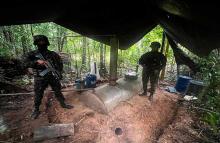 Ejército Nacional destruye laboratorio para el procesamiento de clorhidrato de cocaína en El Retorno, Guaviare