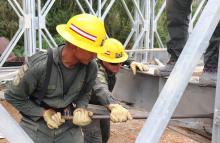 Los habitantes de La Sonora, en Calarcá, Quindío, estrenarán puente modular instalado por los Ingenieros Militares