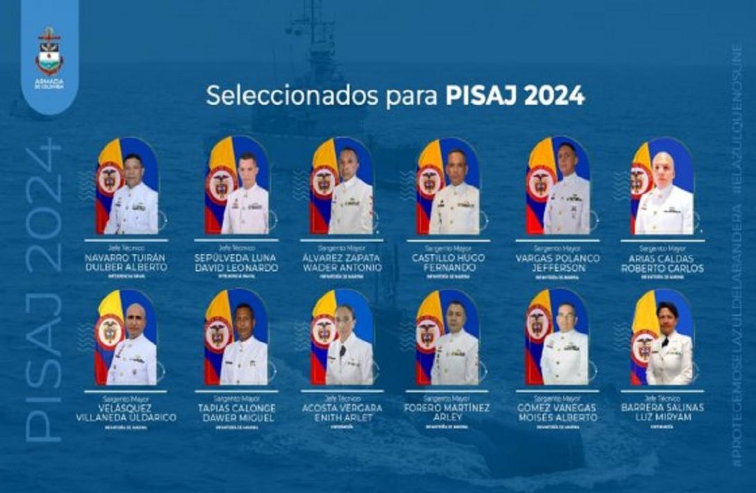 12 suboficiales de la Armada de Colombia seleccionados para el Programa Integral de Suboficiales de Alta Jerarquía 2024