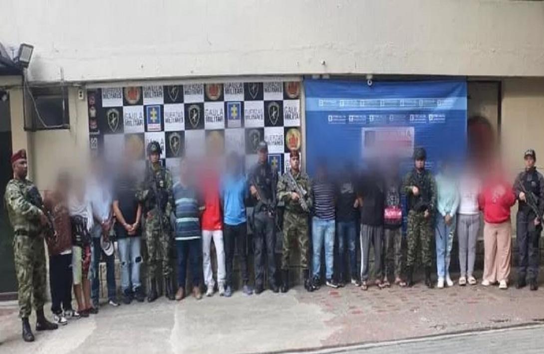 Ejército Nacional captura a 19 integrantes del grupo de delincuencia organizado La Miel, en Venecia, Antioquia