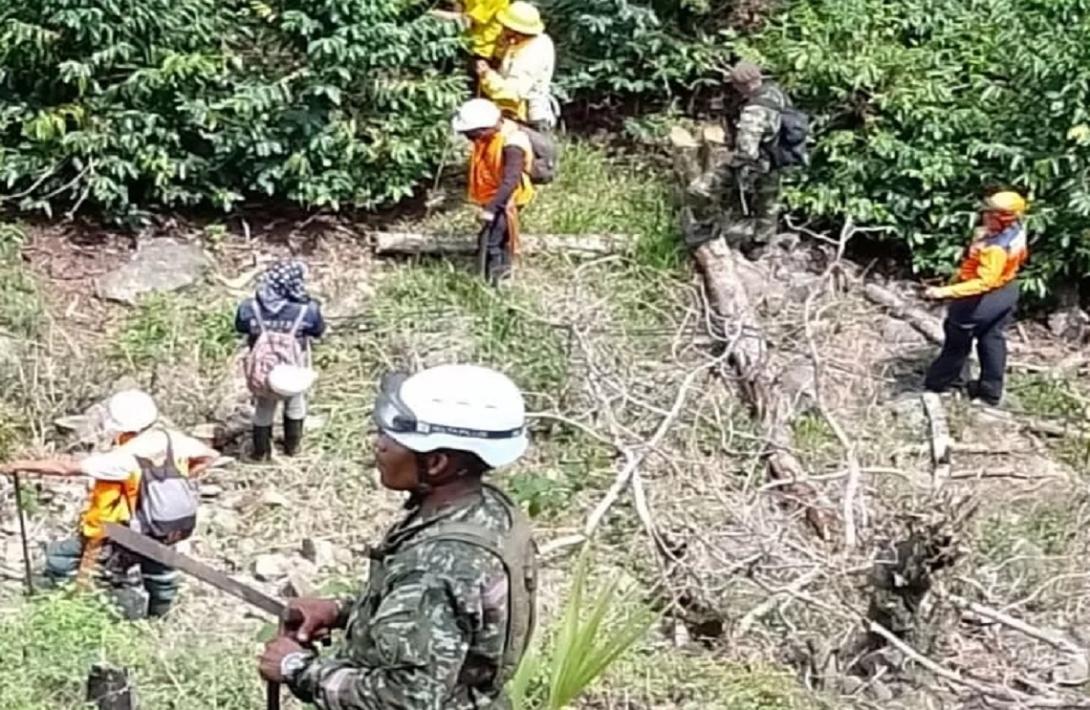 Sexta Brigada del Ejército Nacional apoya en las labores de búsqueda de la menor desaparecida en el Tolima