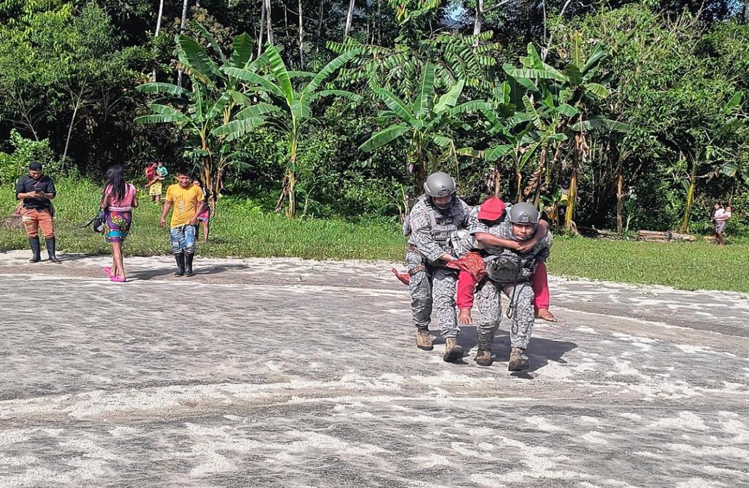 Indígena con graves dificultades respiratorias se evacuó de manera urgente