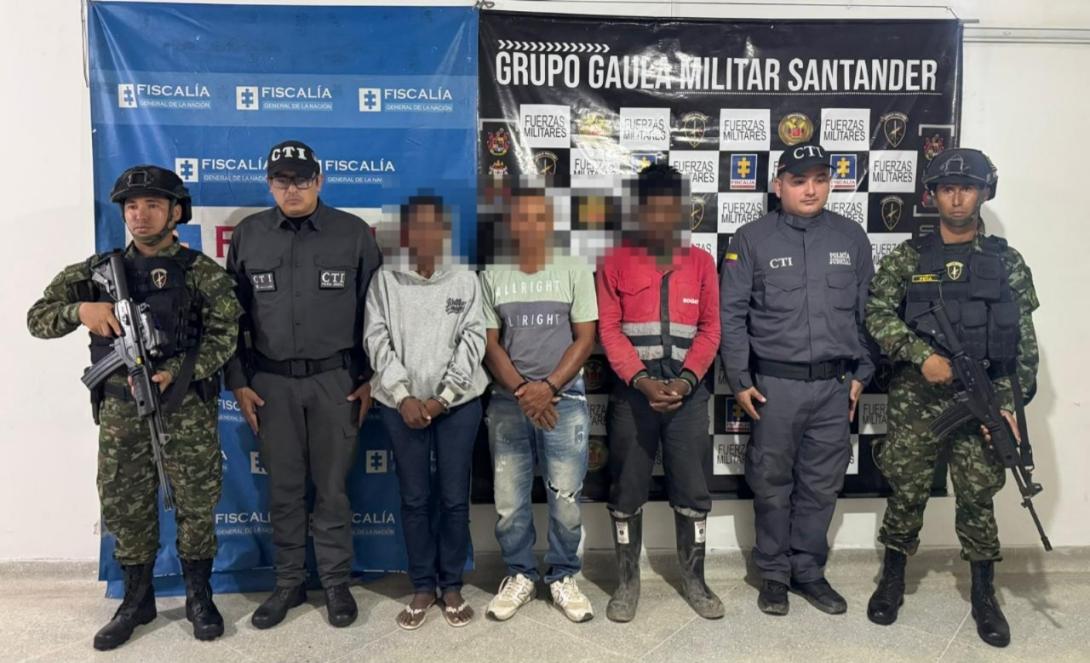 Golpe al GAO Clan del Golfo: tres capturados en Santander y Cundinamarca por extorsión y homicidio 