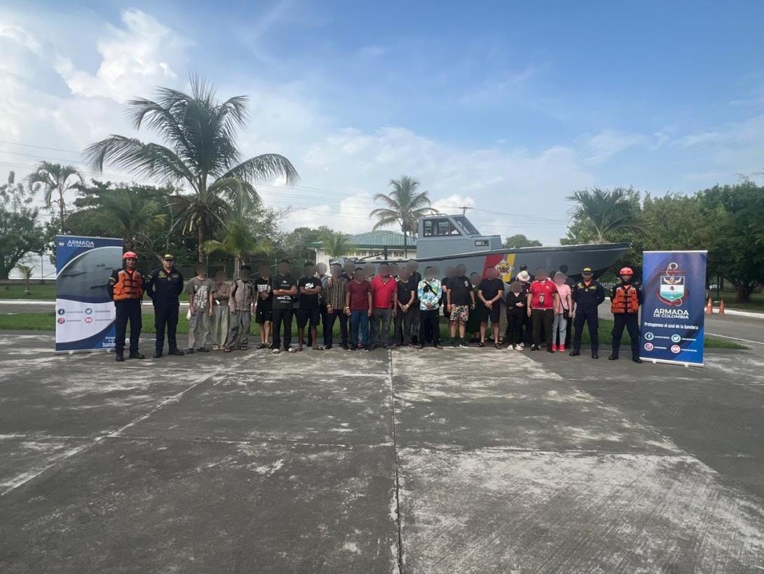 Armada de Colombia salvaguardó la vida de 41 migrantes en el Golfo de Urabá
