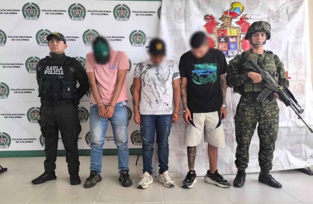 Ejército Nacional captura a tres presuntos extorsionistas del Clan del Golfo en Yopal, Casanare