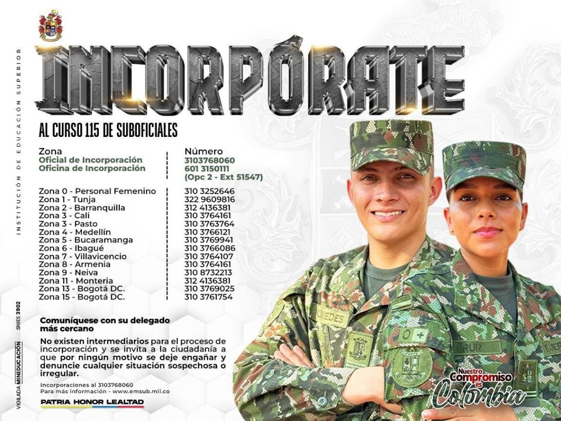 ¡Tu futuro comienza ahora! Únete a la Escuela Militar de Suboficiales y asegura tu éxito profesional